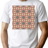 Pattern With Tiles.Pattern Seamless Wallpaper Texture Vector T-Shirt for Men & Women, T-Shirts Graphic Tee - White