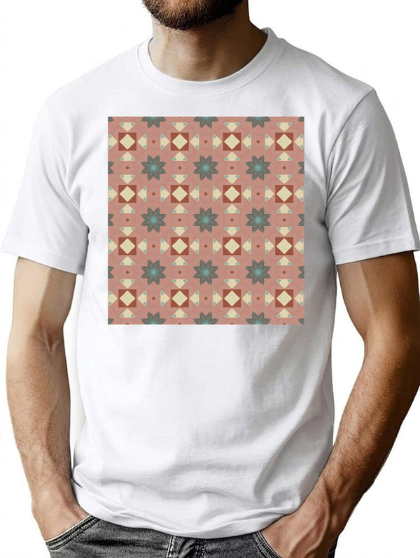 Pattern With Tiles.Pattern Seamless Wallpaper Texture Vector T-Shirt for Men & Women, T-Shirts Graphic Tee - White