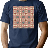 Pattern With Tiles.Pattern Seamless Wallpaper Texture Vector T-Shirt for Men & Women, T-Shirts Graphic Tee - Navy