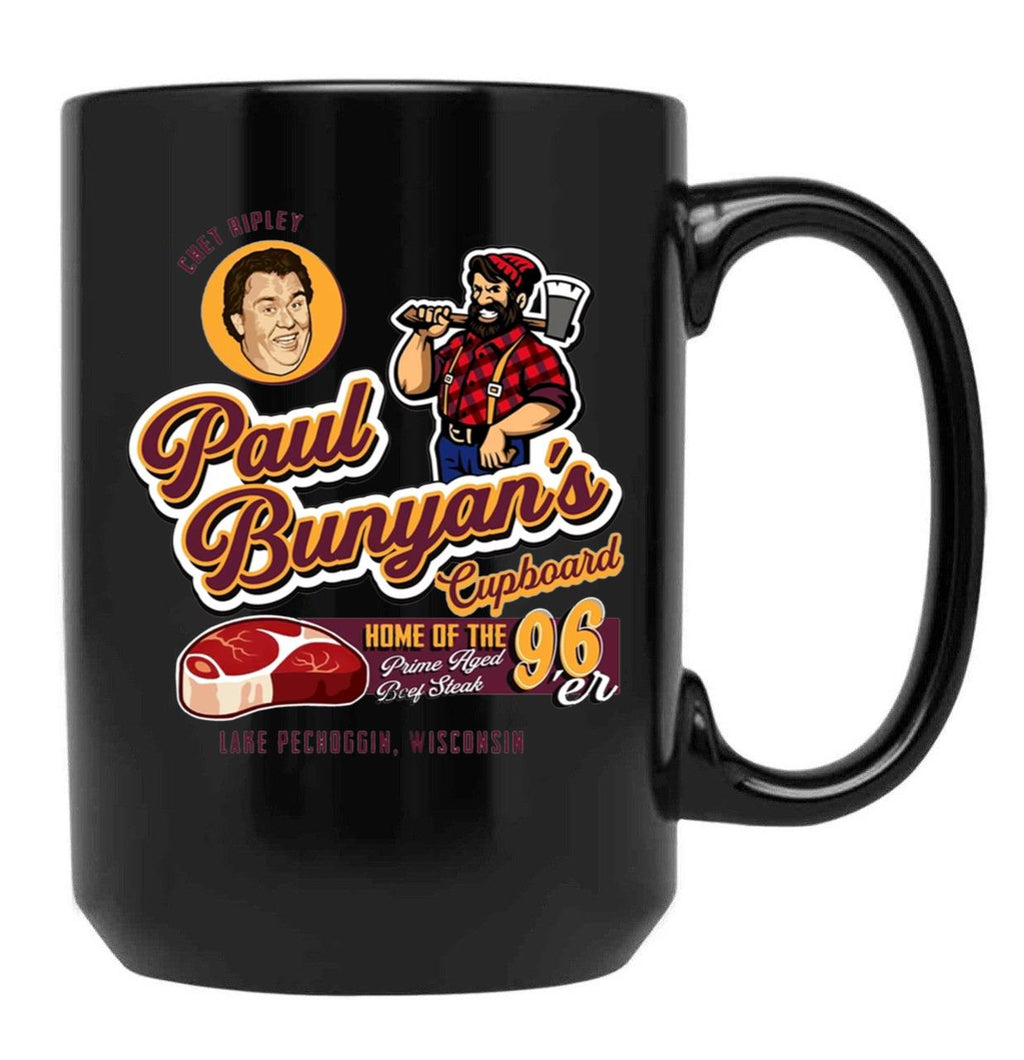 Paul Bunyan'S Cupboard Great Outdoors Black Coffee Mug, Gift Coffee Mug