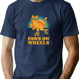 Paws On Wheels T-Shirt for Men & Women, T-Shirts Graphic Tee - Navy