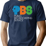 Pbs Vintage Logo Distressed T-Shirt for Men & Women, T-Shirts Graphic Tee - Navy