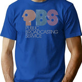 Pbs Vintage Logo Faded T-Shirt for Men & Women, T-Shirts Graphic Tee - Blue