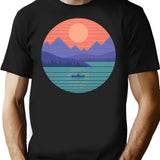 Peaceful Reflection T-Shirt for Men & Women, T-Shirts Graphic Tee - Black