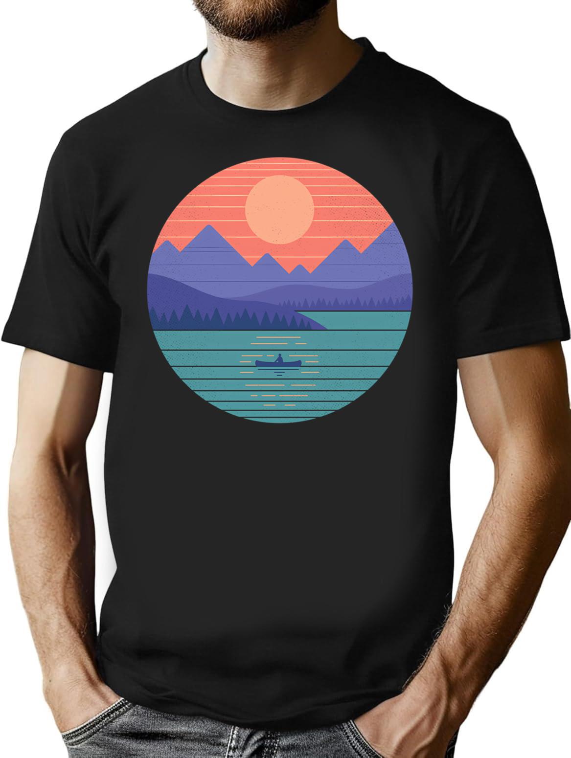 Peaceful Reflection T-Shirt for Men & Women, T-Shirts Graphic Tee - Black