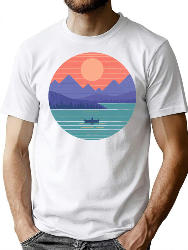 Peaceful Reflection T-Shirt for Men & Women, T-Shirts Graphic Tee - White