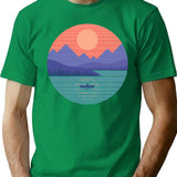 Peaceful Reflection T-Shirt for Men & Women, T-Shirts Graphic Tee - Green