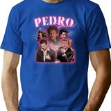 Pedro Pascal Vintage Bootleg Print Design T-Shirt for Men & Women, T-Shirts Graphic Tee - Blue