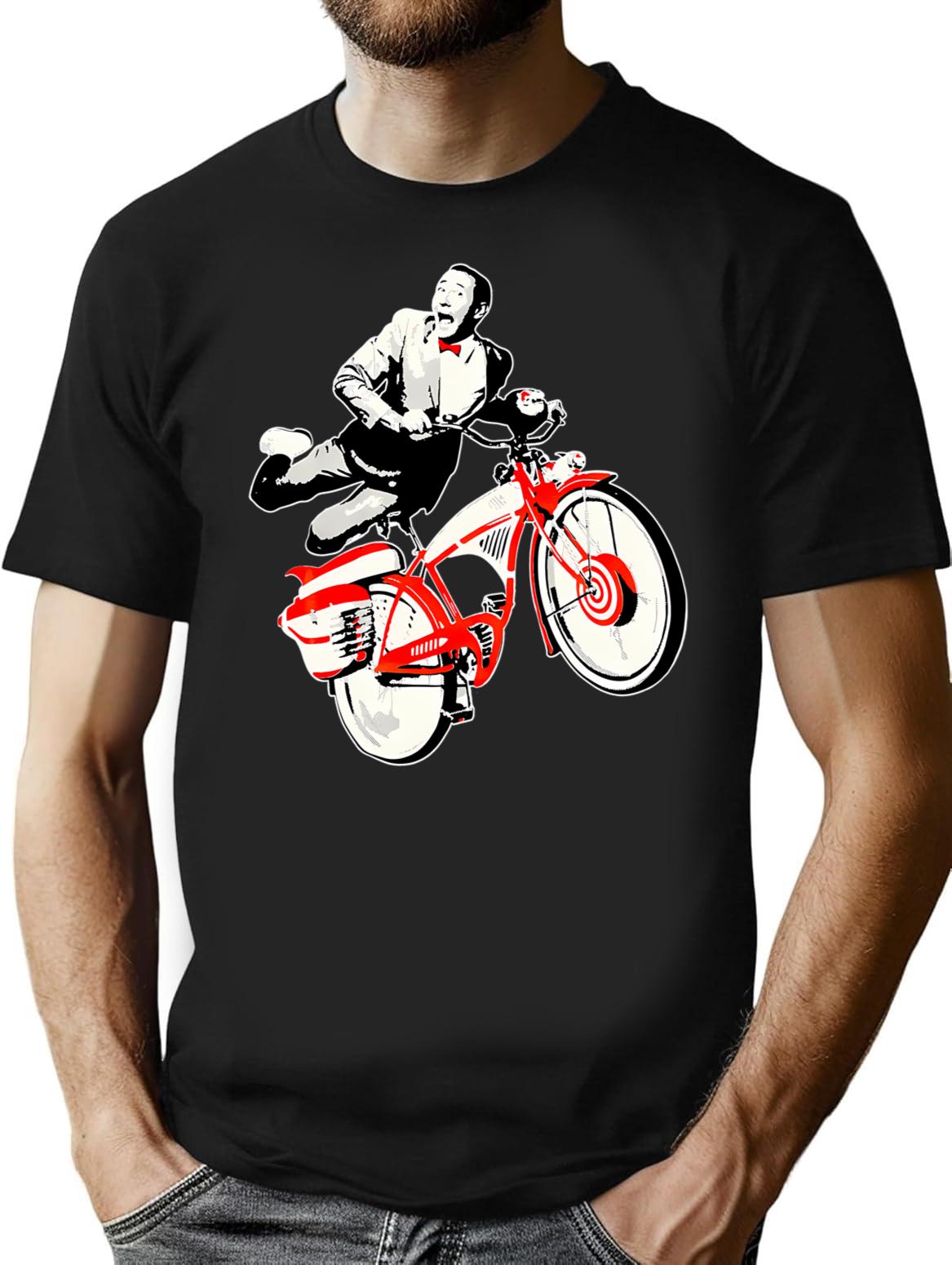 Pee Wee Herman_S Big Adventure Bike Funny Peewee T-Shirt for Men & Women, T-Shirts Graphic Tee - Black