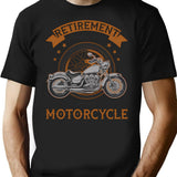 Pension Motorcycle Pensioner Saying Vintage T-Shirt for Men & Women, T-Shirts Graphic Tee - Black