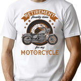 Pension Motorcycle Pensioner Saying Vintage T-Shirt for Men & Women, T-Shirts Graphic Tee - White