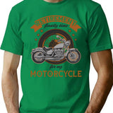 Pension Motorcycle Pensioner Saying Vintage T-Shirt for Men & Women, T-Shirts Graphic Tee - Green