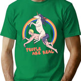 People Are Real T-Shirt for Men & Women, T-Shirts Graphic Tee - Green
