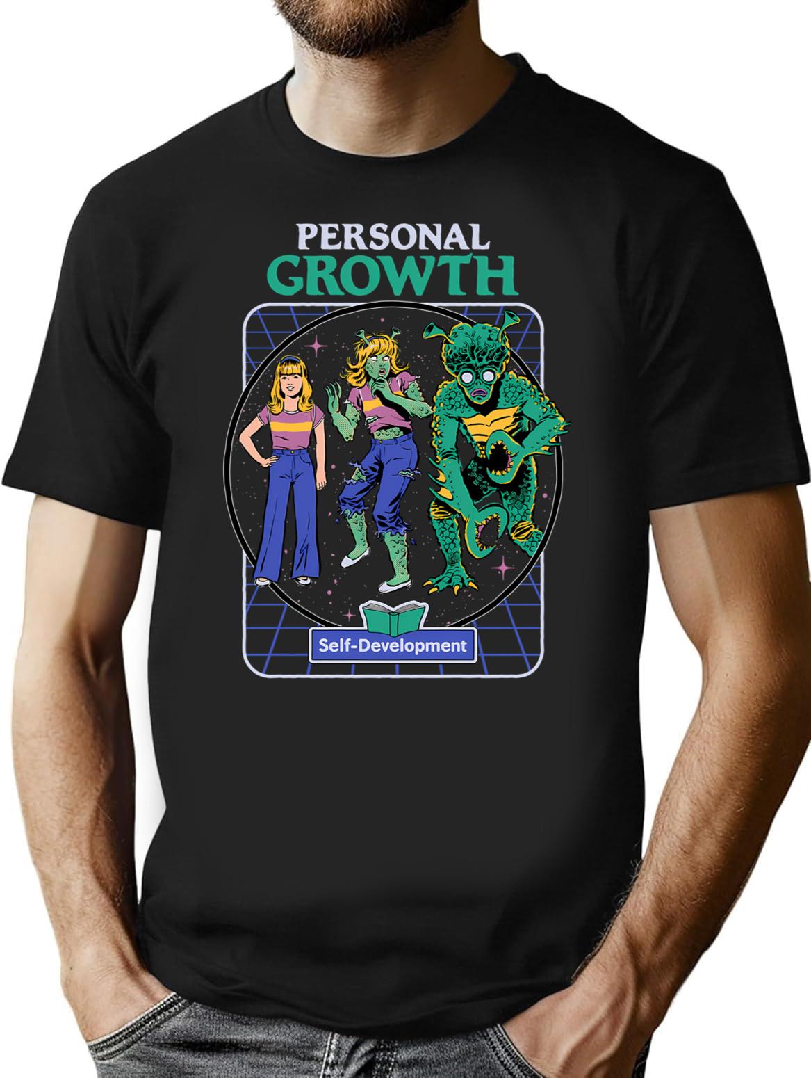 Personal Growth T-Shirt for Men & Women, T-Shirts Graphic Tee - Black