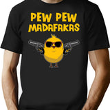 Pew Pew Madafakas Comic Chick Funny Gift T-Shirt for Men & Women, T-Shirts Graphic Tee - Black
