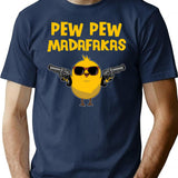 Pew Pew Madafakas Comic Chick Funny Gift T-Shirt for Men & Women, T-Shirts Graphic Tee - Navy