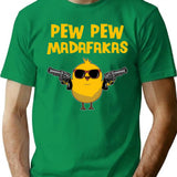 Pew Pew Madafakas Comic Chick Funny Gift T-Shirt for Men & Women, T-Shirts Graphic Tee - Green