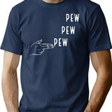 Pew Pew Pew T-Shirt for Men & Women, T-Shirts Graphic Tee - Navy