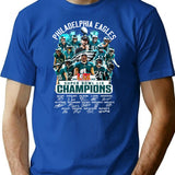 Philadelphia Eagles Super Bowl LIX 2025 Champions Premium Heavyweight Cotton T-Shirt - Blue