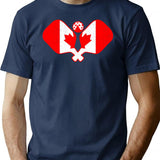 Pickleball Canada Flag (1) T-Shirt for Men & Women, T-Shirts Graphic Tee - Navy