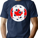 Pickleball Canada Flag T-Shirt for Men & Women, T-Shirts Graphic Tee - Navy