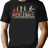 Pickleball Evolution Of Man Funny Pickleballer T-Shirt for Men & Women, T-Shirts Graphic Tee - Black