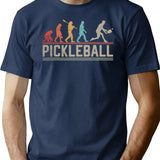 Pickleball Evolution Of Man Funny Pickleballer T-Shirt for Men & Women, T-Shirts Graphic Tee - Navy