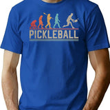 Pickleball Evolution Of Man Funny Pickleballer T-Shirt for Men & Women, T-Shirts Graphic Tee - Blue
