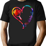 Pickleball Heart T-Shirt for Men & Women, T-Shirts Graphic Tee - Black
