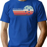 Pickleball Vintage Distressed Retro Player T-Shirt for Men & Women, T-Shirts Graphic Tee - Blue