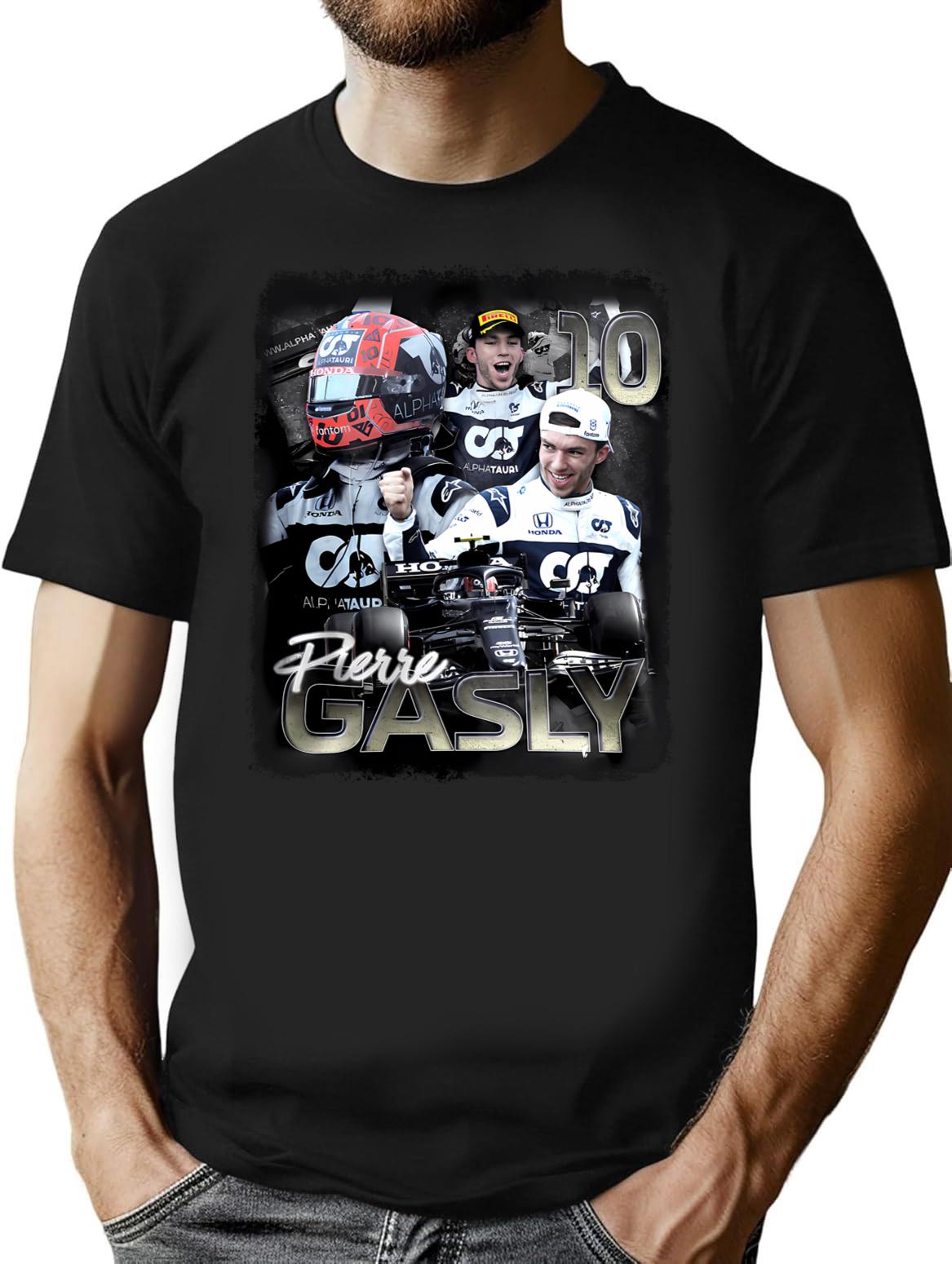Pierre Gasly Alphatauri 90S Vintage T-Shirt for Men & Women, T-Shirts Graphic Tee - Black