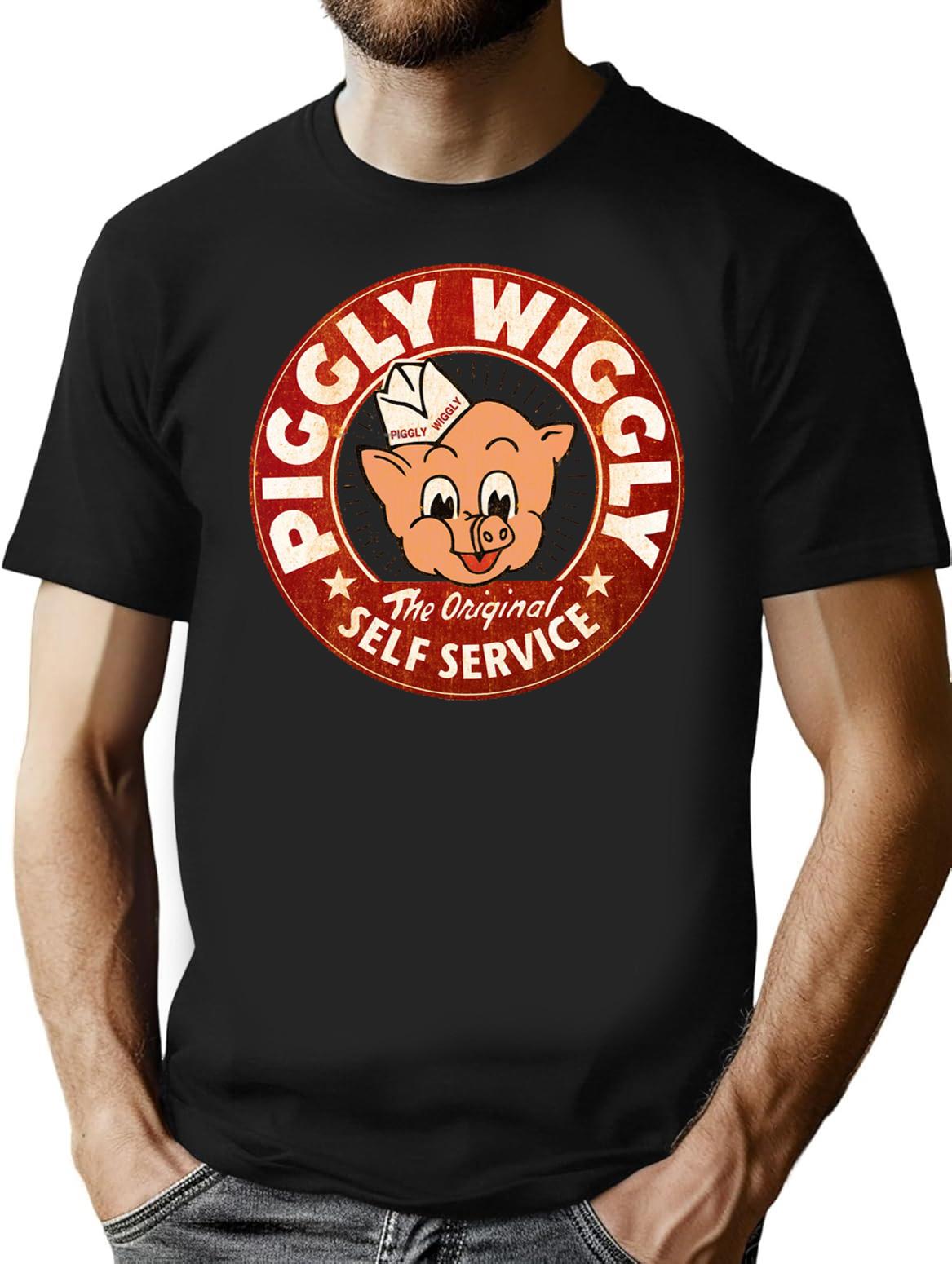Piggly Wiggly Self Service Worn 4677 Premium Heavyweight Cotton T-Shirt - Black
