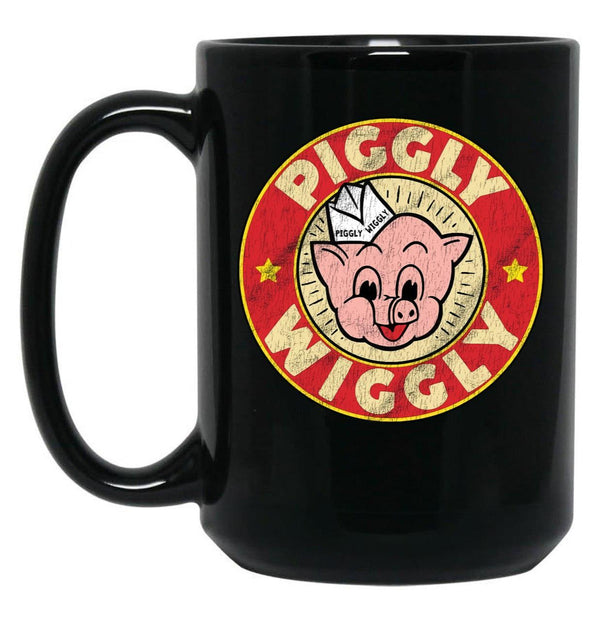 Piggly Wiggly Vintage Retro Black Coffee Mug, Gift Coffee Mug - Black
