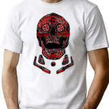 Pinball Skull T-Shirt for Men & Women, T-Shirts Graphic Tee - White
