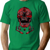 Pinball Skull T-Shirt for Men & Women, T-Shirts Graphic Tee - Green