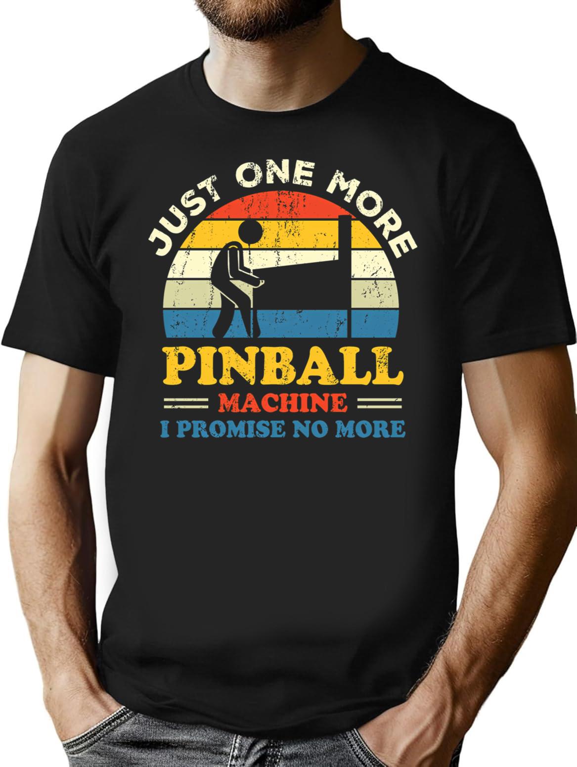 Pinball T-Shirt for Men & Women, T-Shirts Graphic Tee - Black