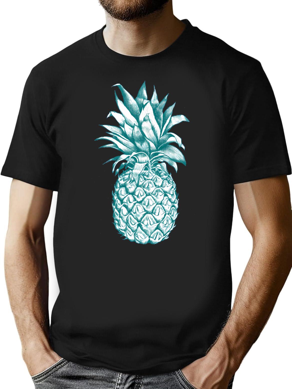 Pineapple T-Shirt for Men & Women, T-Shirts Graphic Tee - Black