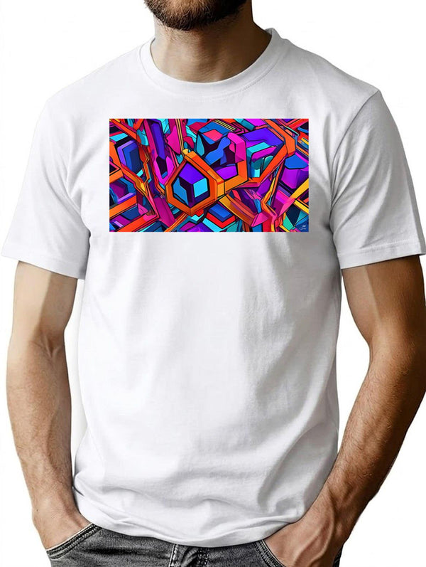 Piped In T-Shirt for Men & Women, T-Shirts Graphic Tee - White