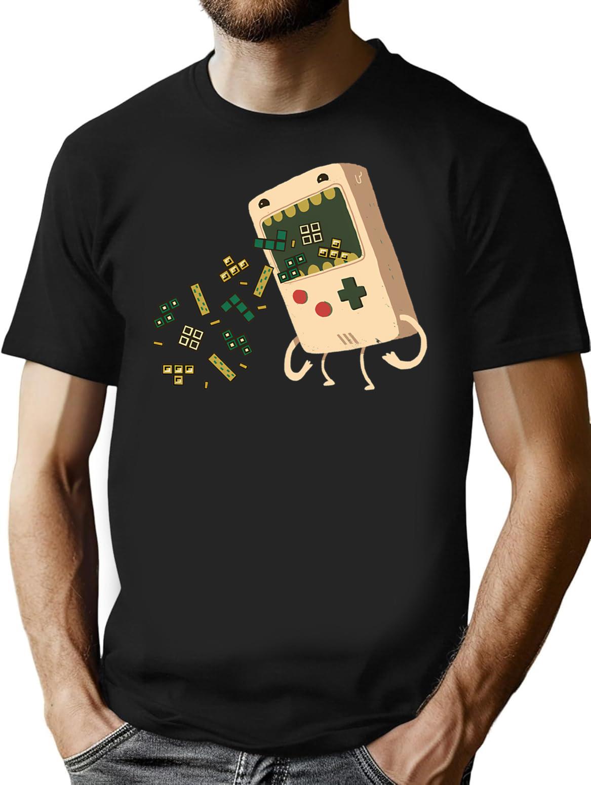 Pixel Puke T-Shirt for Men & Women, T-Shirts Graphic Tee - Black
