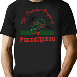 Pizzerizzo Vintage Syle Artwork T-Shirt for Men & Women, T-Shirts Graphic Tee - Black