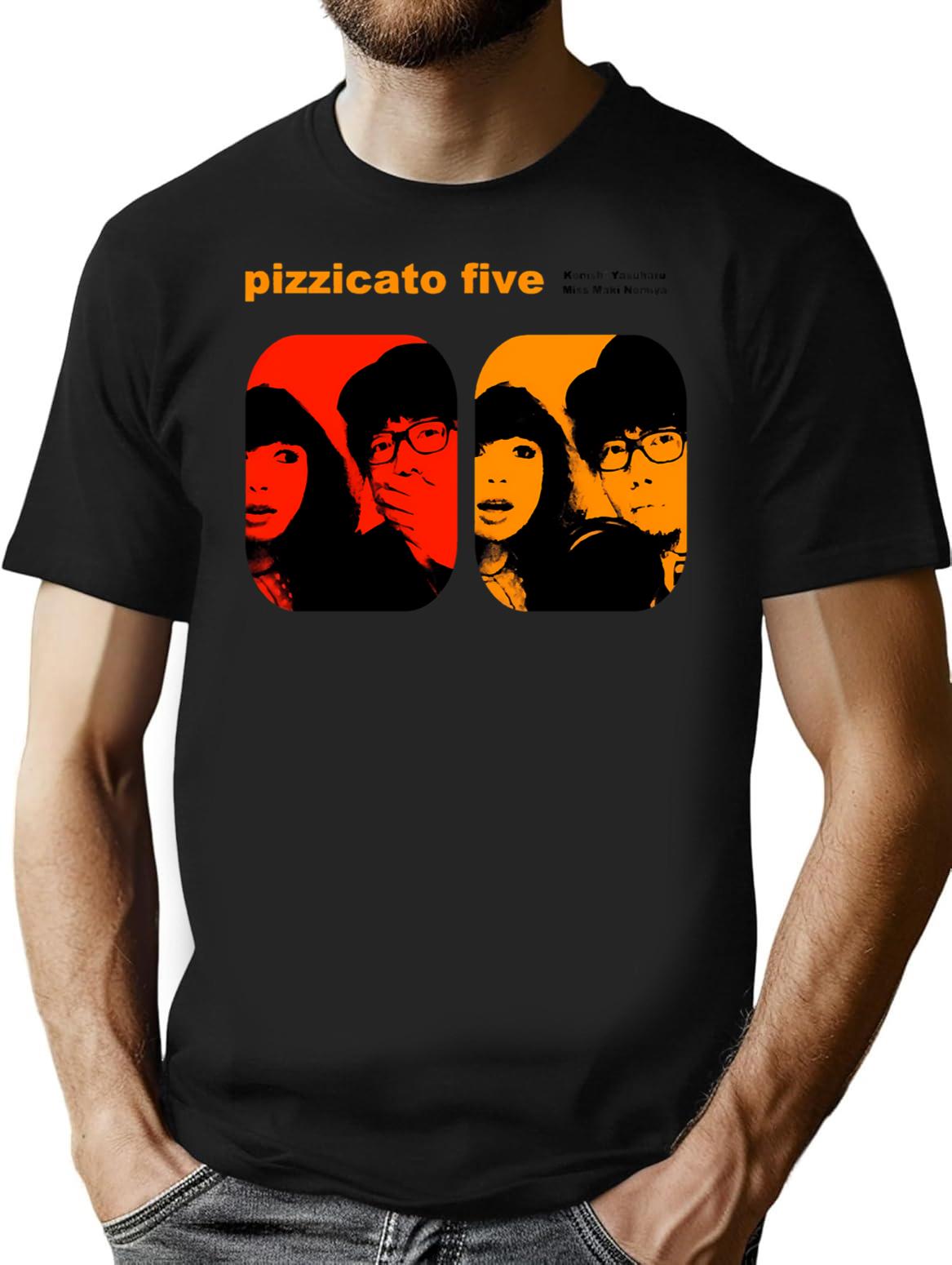 Pizzicato Five Promotional T-Shirt for Men & Women, T-Shirts Graphic Tee - Black