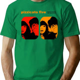 Pizzicato Five Promotional T-Shirt for Men & Women, T-Shirts Graphic Tee - Green