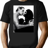 Planet Ape Kiss T-Shirt for Men & Women, T-Shirts Graphic Tee - Black