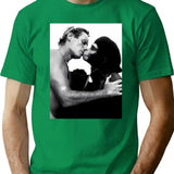 Planet Ape Kiss T-Shirt for Men & Women, T-Shirts Graphic Tee - Green