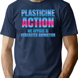 Plasticine Action. 3 (1) T-Shirt for Men & Women, T-Shirts Graphic Tee - Navy