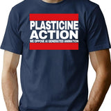Plasticine Action. (1) T-Shirt for Men & Women, T-Shirts Graphic Tee - Navy