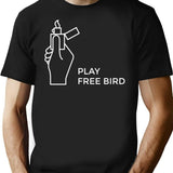 Play Free Bird T-Shirt for Men & Women, T-Shirts Graphic Tee - Black