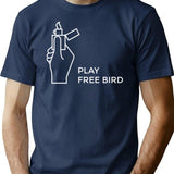 Play Free Bird T-Shirt for Men & Women, T-Shirts Graphic Tee - Navy