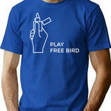Play Free Bird T-Shirt for Men & Women, T-Shirts Graphic Tee - Blue