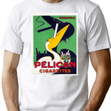 Plican Cigarettes T-Shirt for Men & Women, T-Shirts Graphic Tee - White